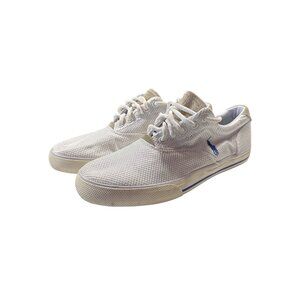 Polo Ralph Lauren Vaughn Men’s Sneakers 10D White Mesh & Suede Casual Shoes
